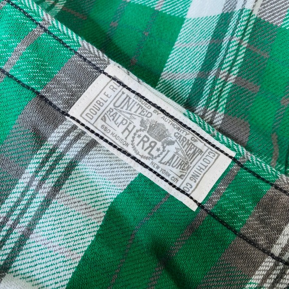 Double RL RRL Plaid Twill Matlock
Workshirt Green/Grey Size L NWOT! - Picture 6 of 9